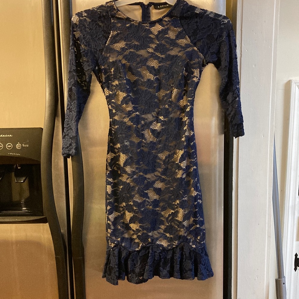 B.DARLIN dress, navy blue, size S, see through
